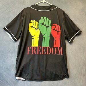 Juneteenth Freedom Jersey Shirt 90’s Mens XL Hip Hop HBC Streetwear Fist Street